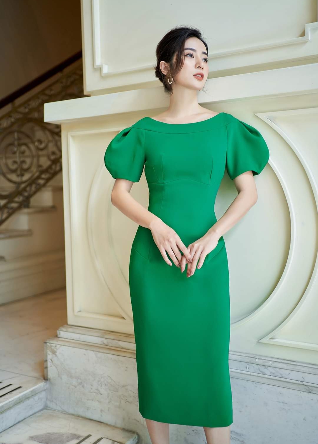 Đầm dạ hội cao cấp màu xanh lá giá rẻ bán ở tại tphcm