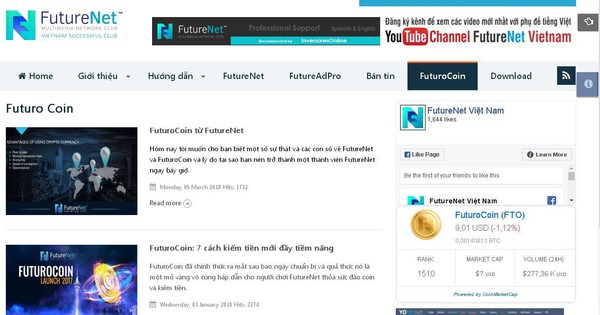 FutureNet kinh doanh tiền ảo đa cấp trái phép
